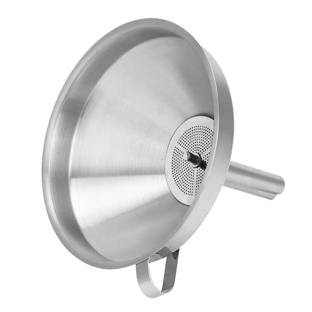 Stainless Steel Wide Mouth Funnel with Detachable Strainer