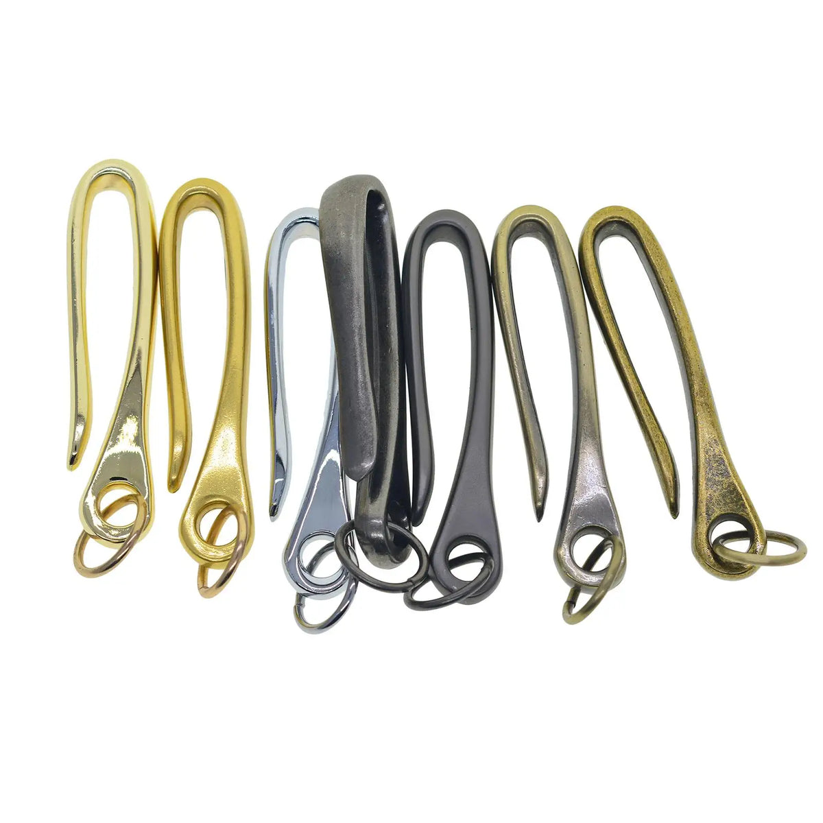 Alloy Fish Hook Keychain Holder – Metal Belt Clip, 6-Pack