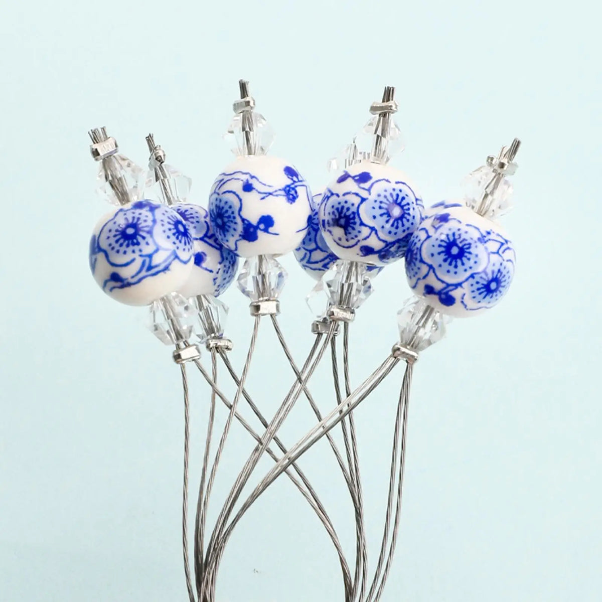 Blue & White Porcelain Knitting Stitch Markers – 6 or 10 Pc