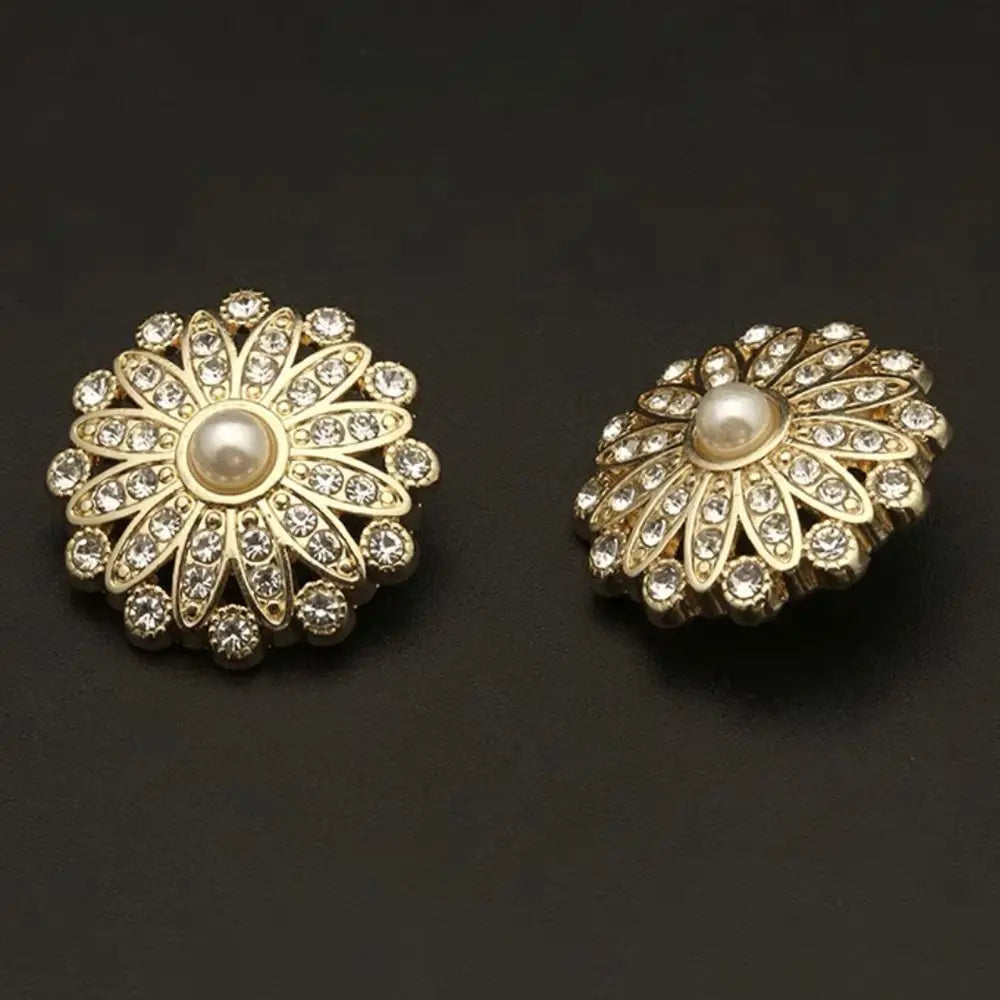 10-Piece Rhinestone Pearl Shank Buttons for DIY Sewing