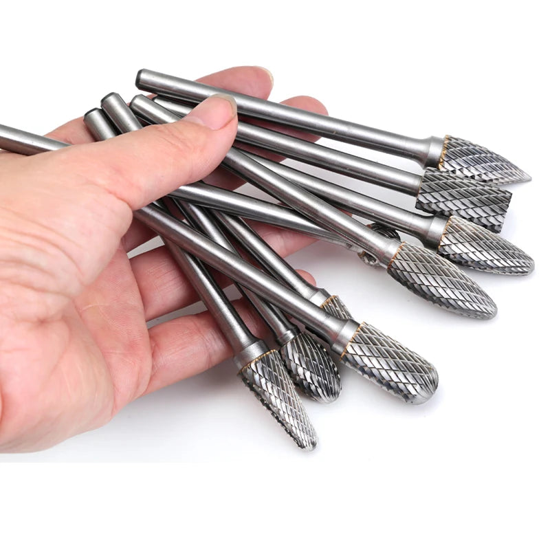 Tungsten Carbide Rotary Burr 6mm Shank 100mm Extended Milling Bit