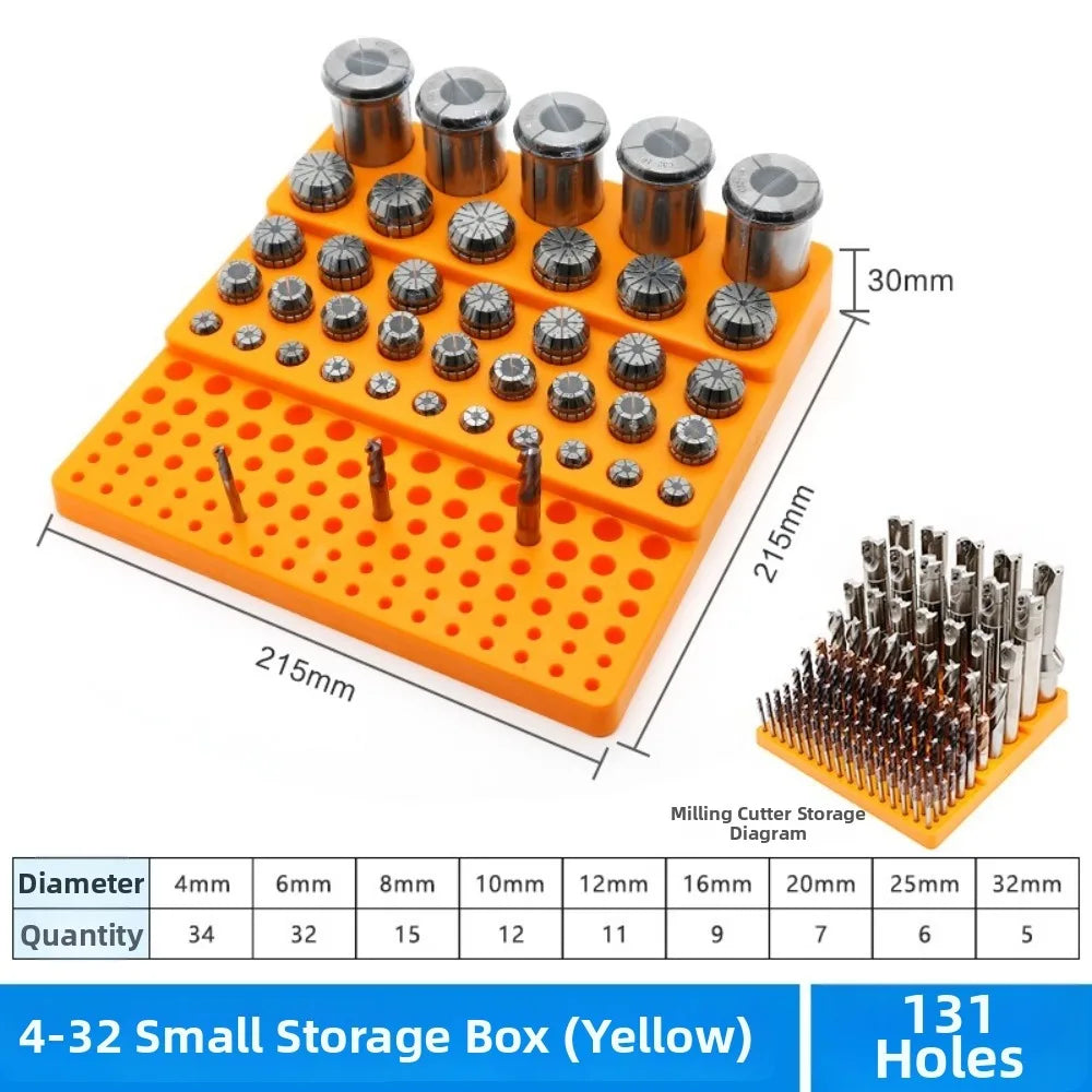 131-Hole Milling Cutter Organizer Box | Large Capacity Storage