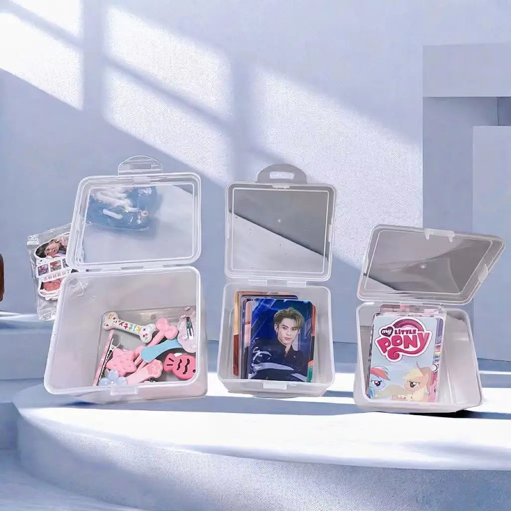 Transparent Flip Storage Box – Photocard & Card Organizer