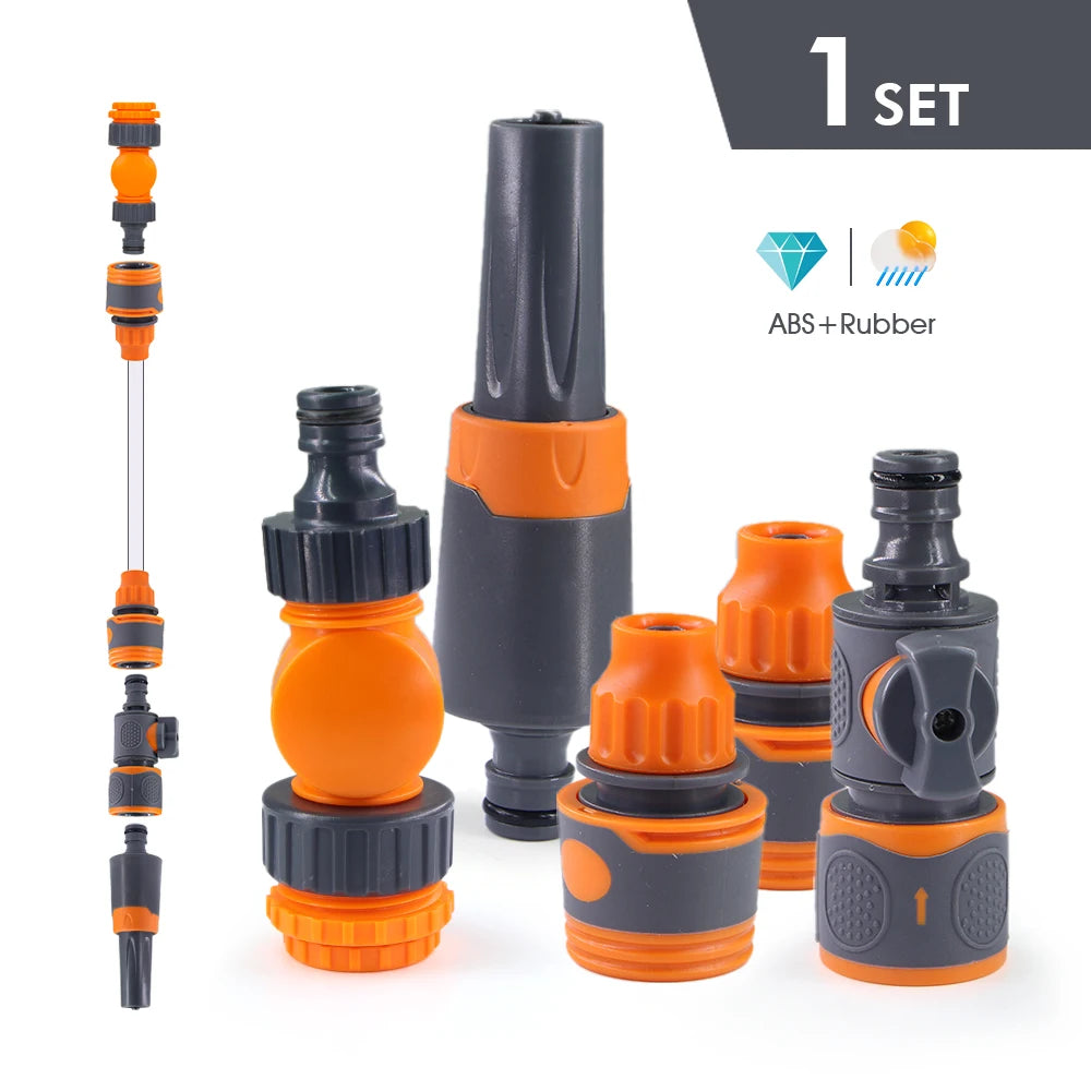 Quick Connect Garden Hose Nozzle Set 3/8" 1/2" 3/4"