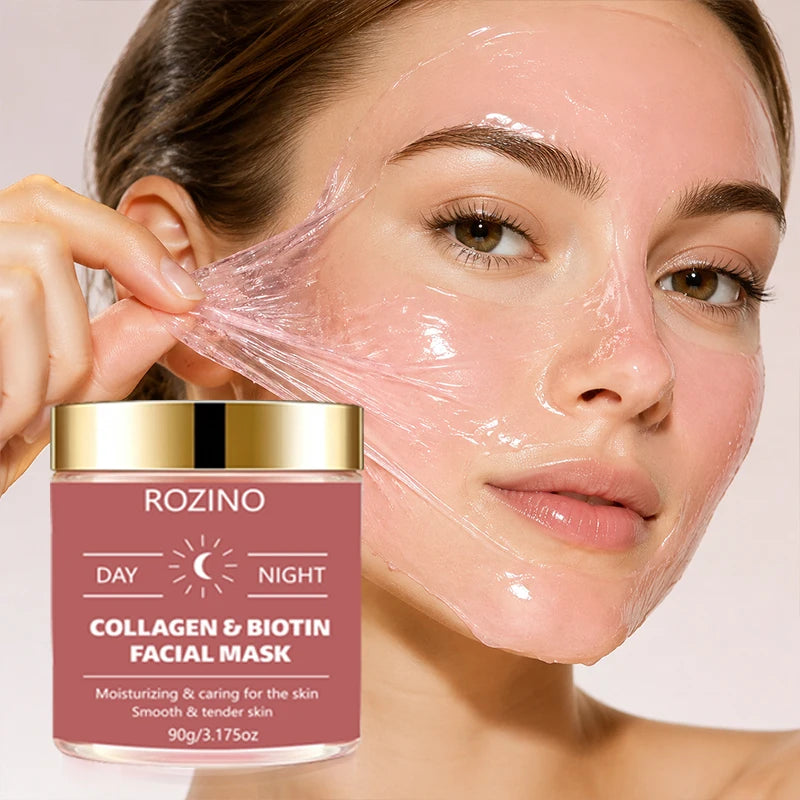 ROZINO Biotin Collagen Peel-Off Mask – Hydrating Day & Night