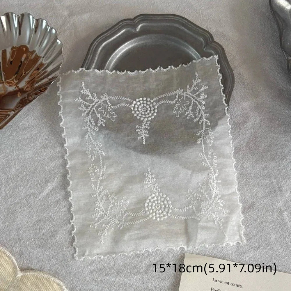Floral Embroidered Lace Placemat – French Style Table Coaster