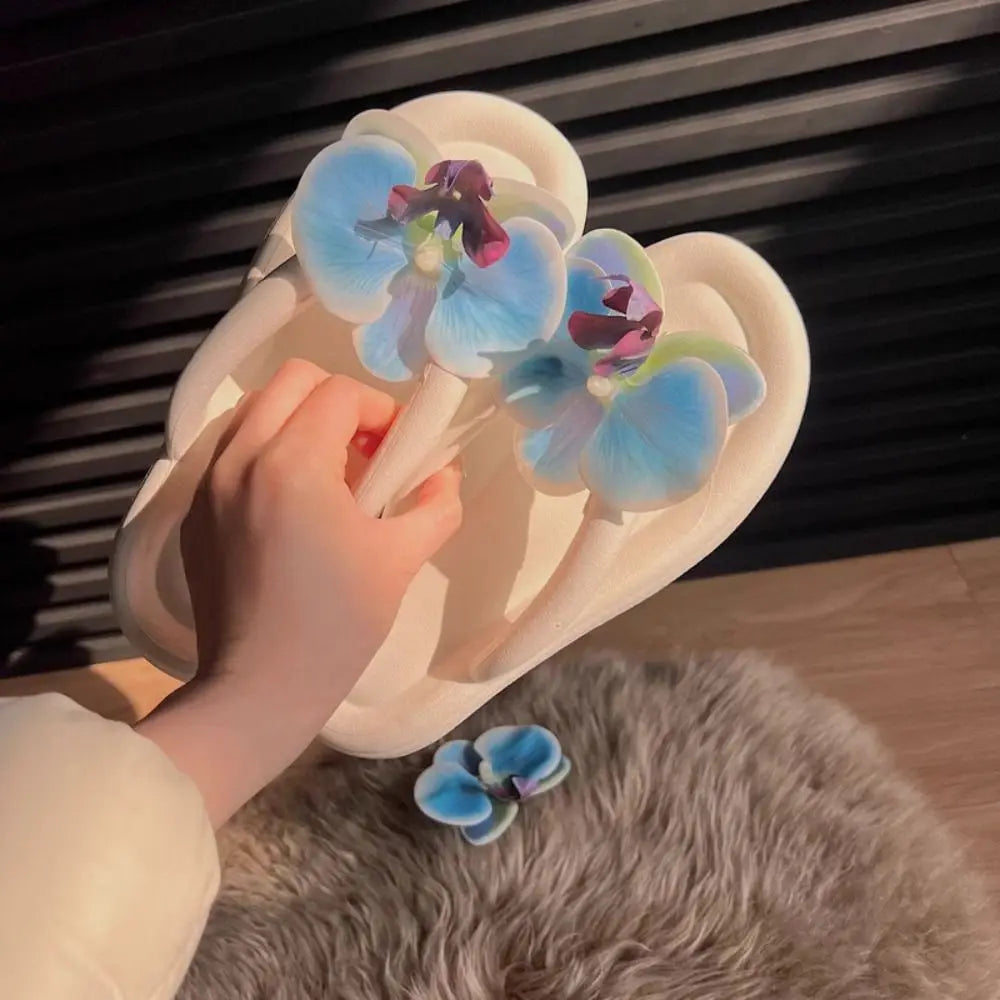 Women's EVA Butterfly Orchid Flip Flops – Anti-Slip Slides