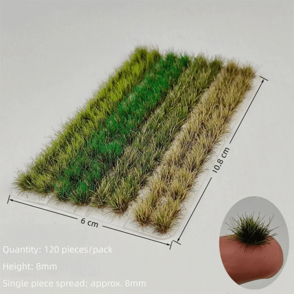 120PCS Self-Adhesive Grass Tufts 8mm – Miniature Landscape Modeling