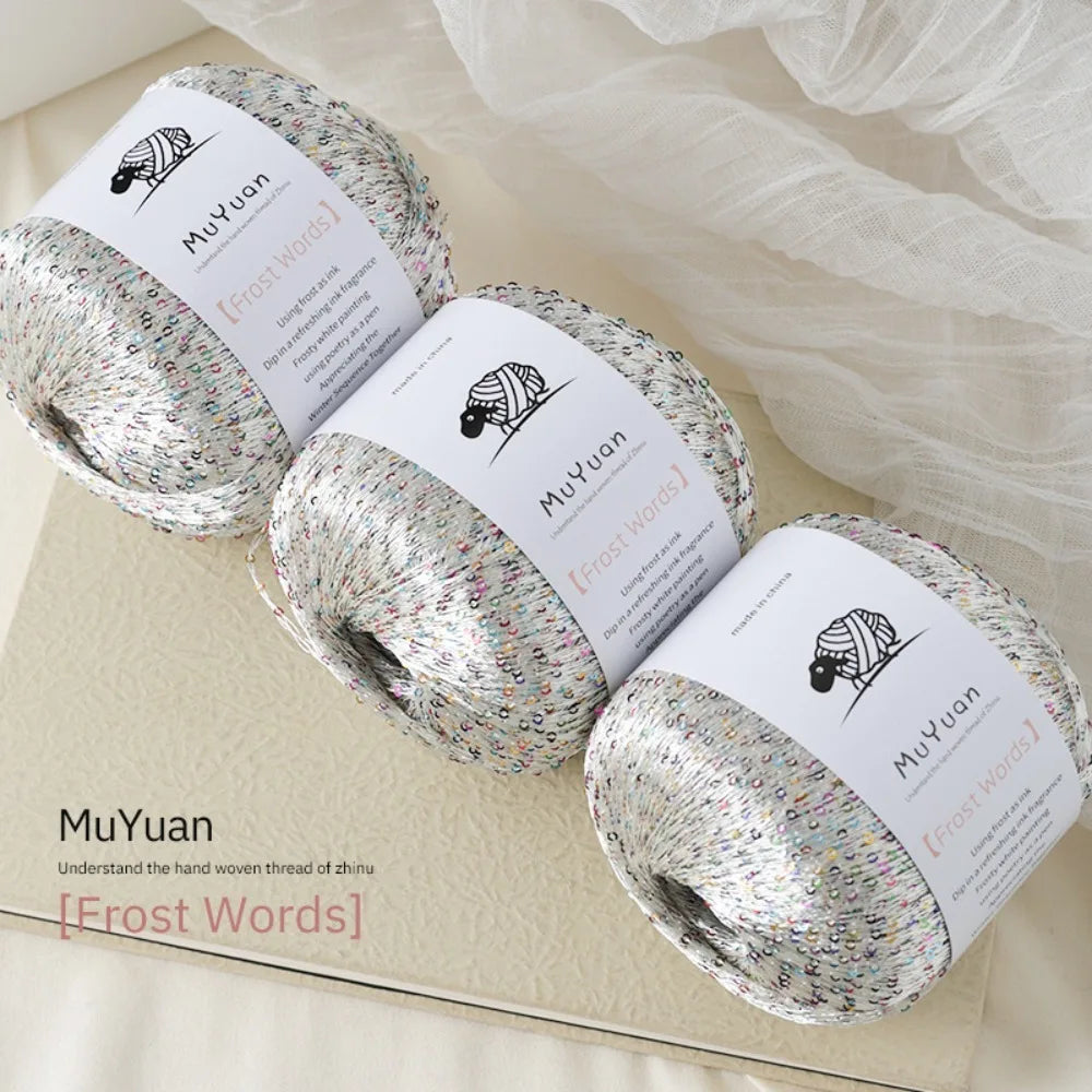 Sequin Crochet Thread 50g – Nylon DIY Craft Yarn