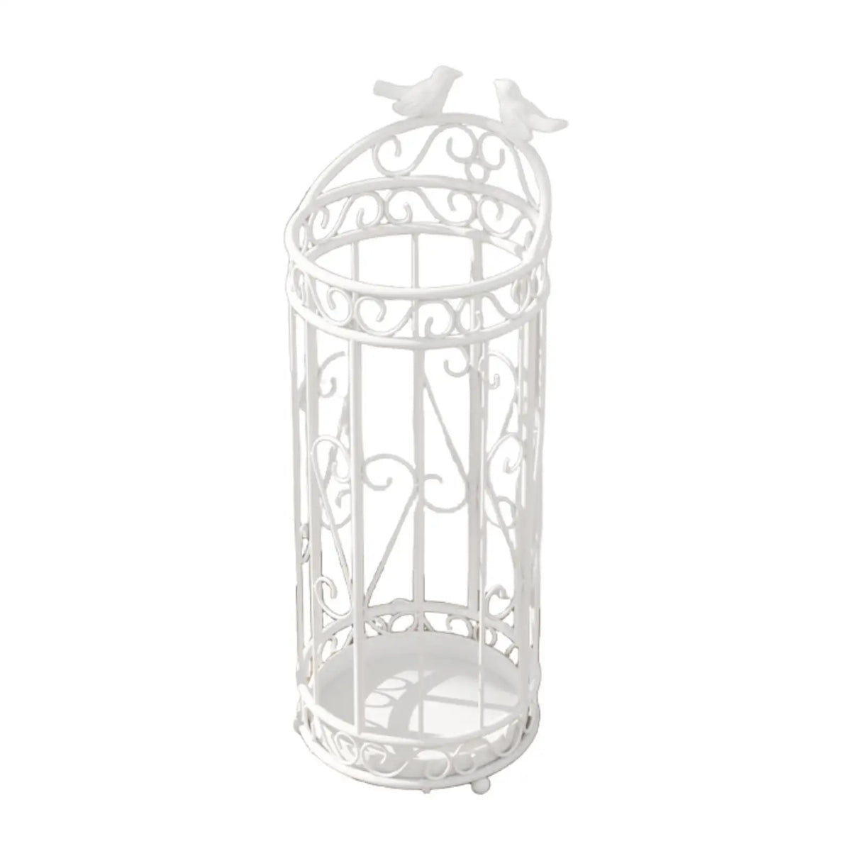 Wrought Iron Umbrella Stand with Drip Tray | Round Holder
