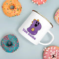 Personalized Kids Dinosaur Enamel Mug – Custom Name & Initial