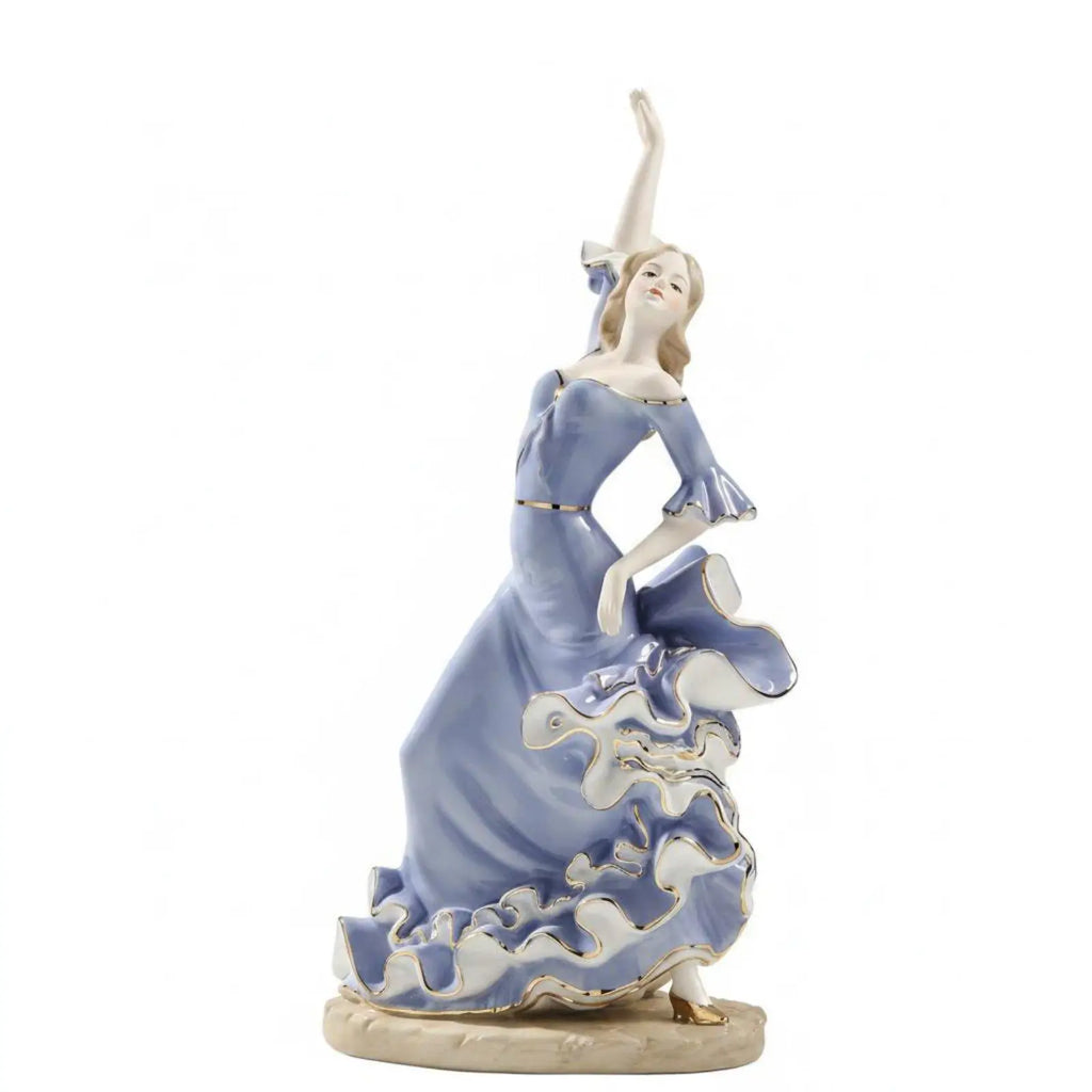 White Porcelain Ceramic Lady Figurine | Elegant Home Décor