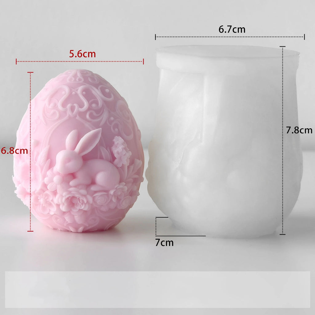 3D Easter Bunny Silicone Mold – Candle Soap Resin Crafts