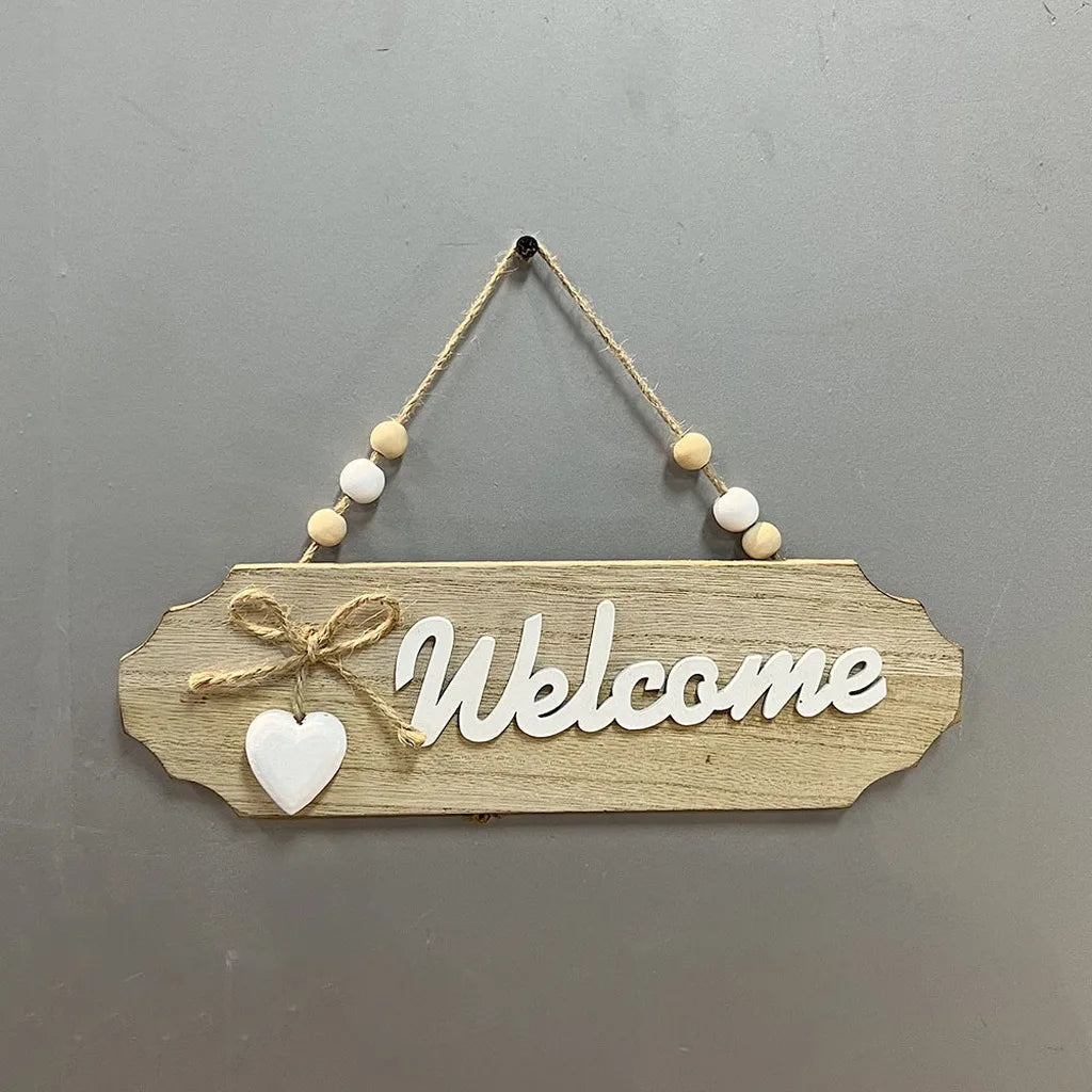 Rustic Wooden Hanging Wall Sign | HOME & WELCOME Decor