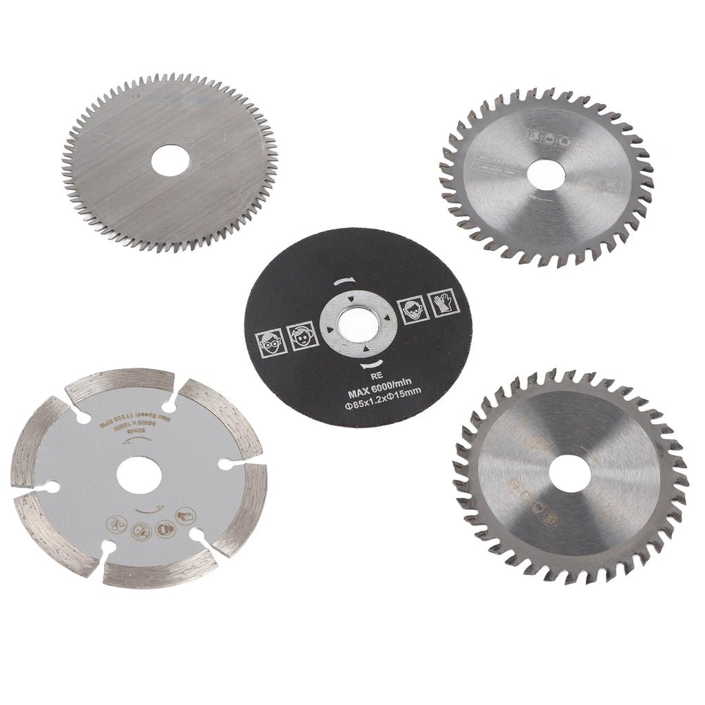 85mm Carbide Circular Saw Blade Set – 5-Pack, 15mm Bore