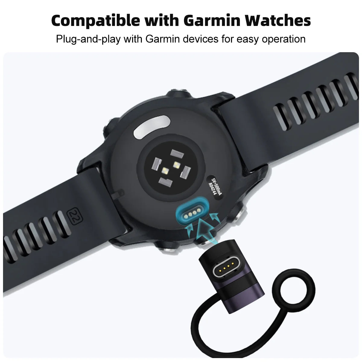 USB-C to 4-Pin Charging Adapter for Garmin Fenix 7/6/5 & Venu 2