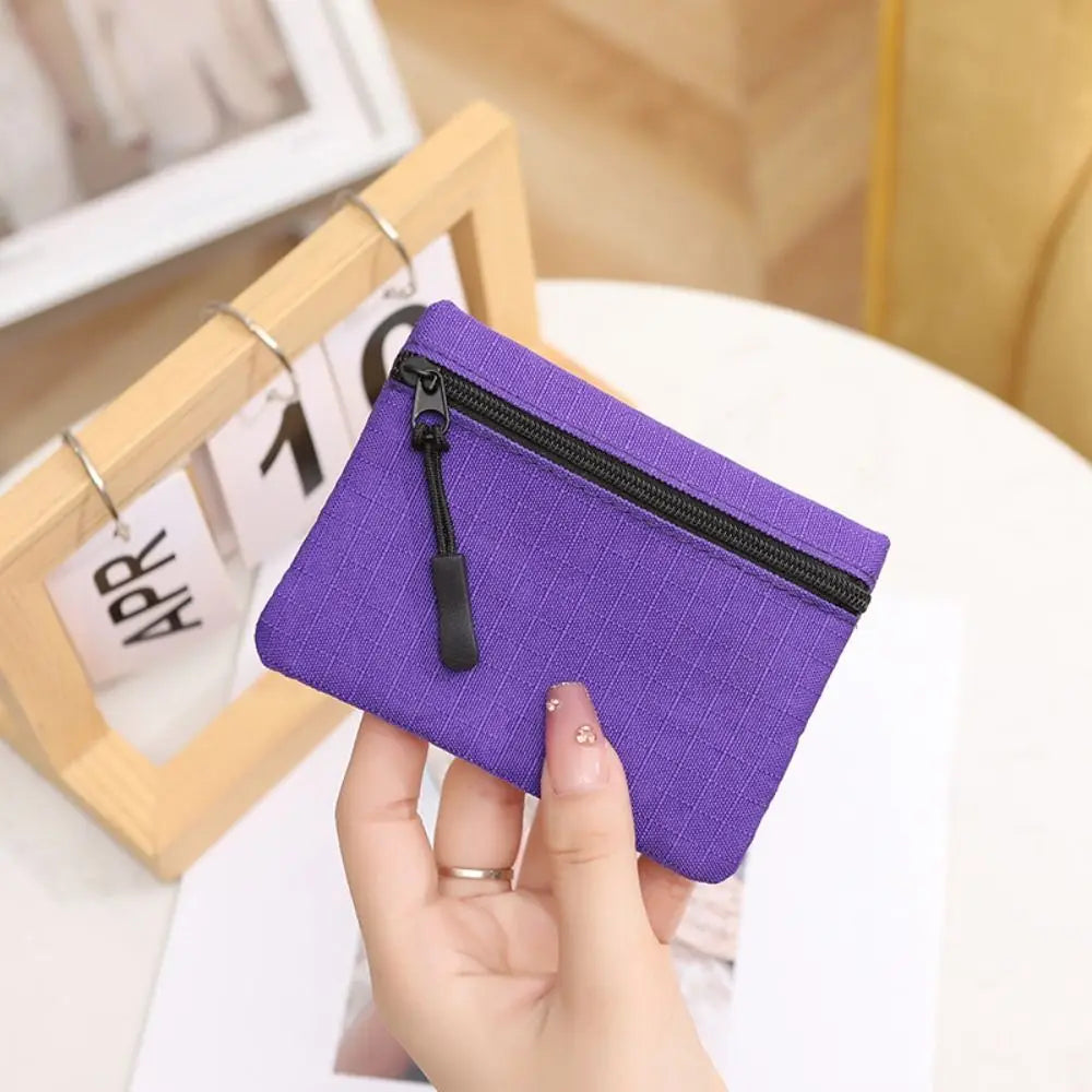 Unisex Mini Canvas Coin Purse – Zipper Wallet & Key Pouch