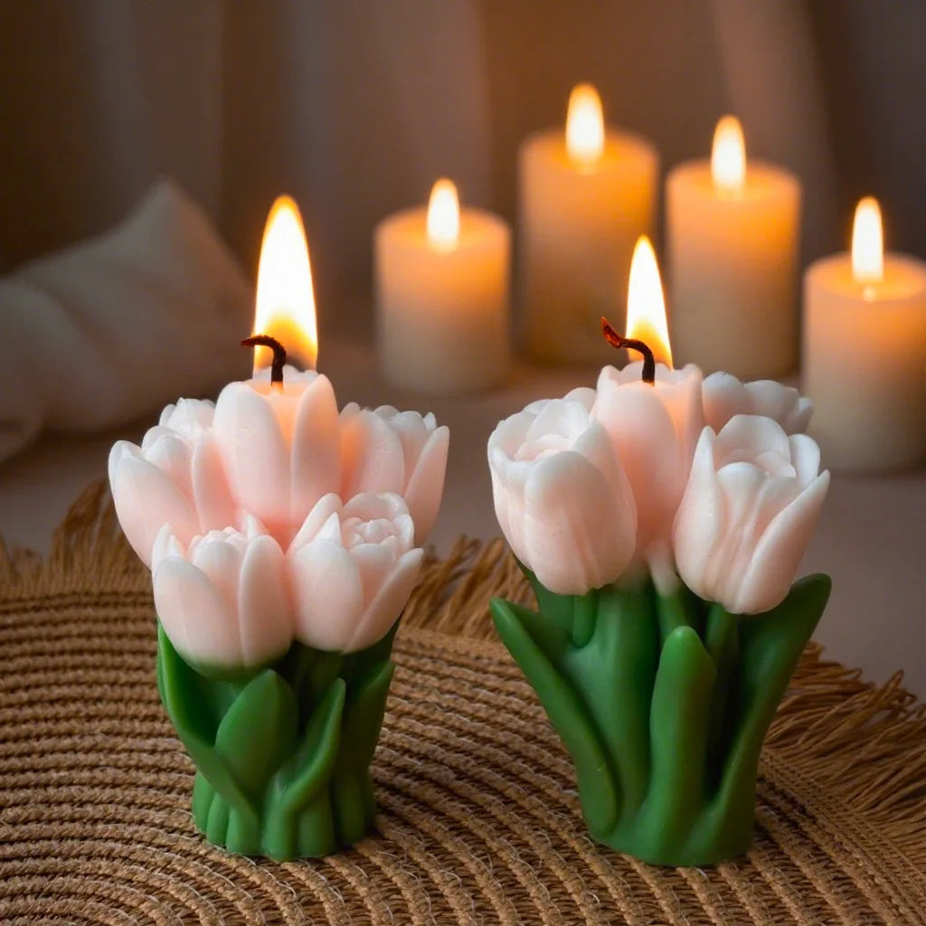 Tulip Bouquet Aromatherapy Candle – Floral Home Décor Gift