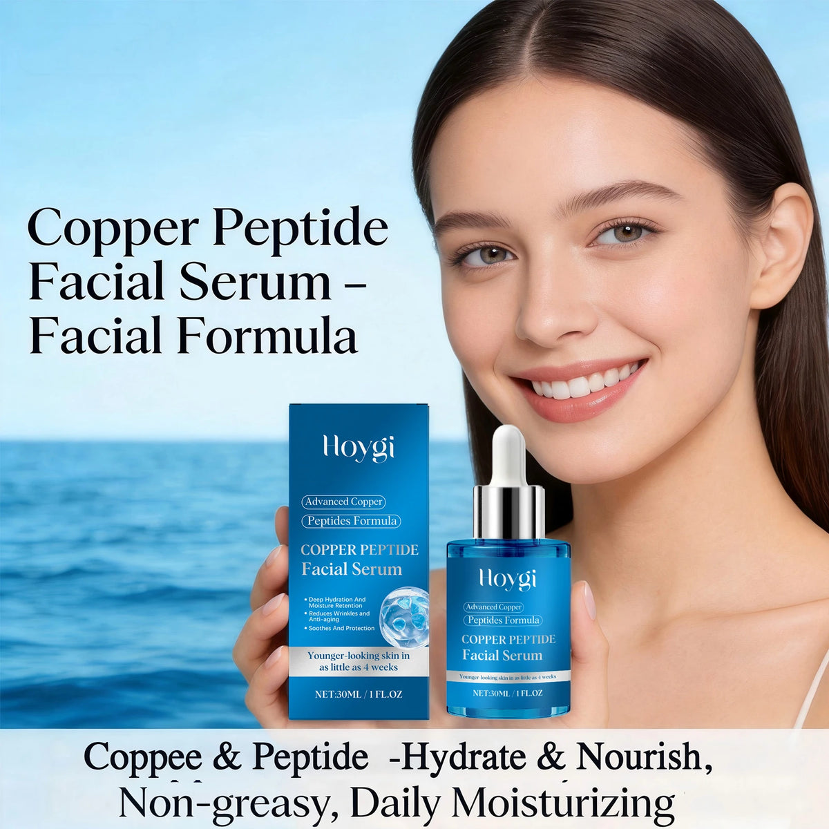 Hoygi Copper Peptide Facial Serum 30ml – Firm & Hydrate Skin