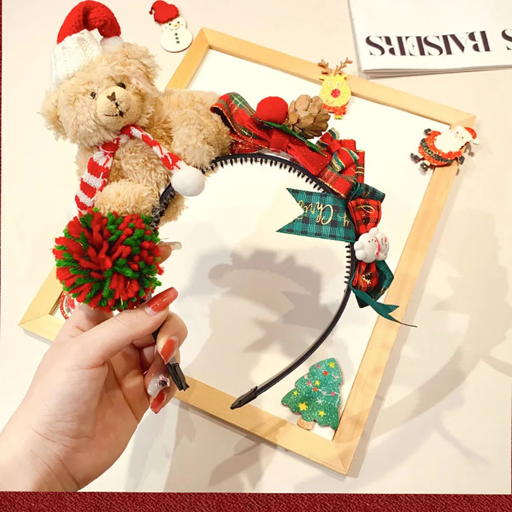 Christmas Plush Headband – Cartoon Festive Hair Accessory