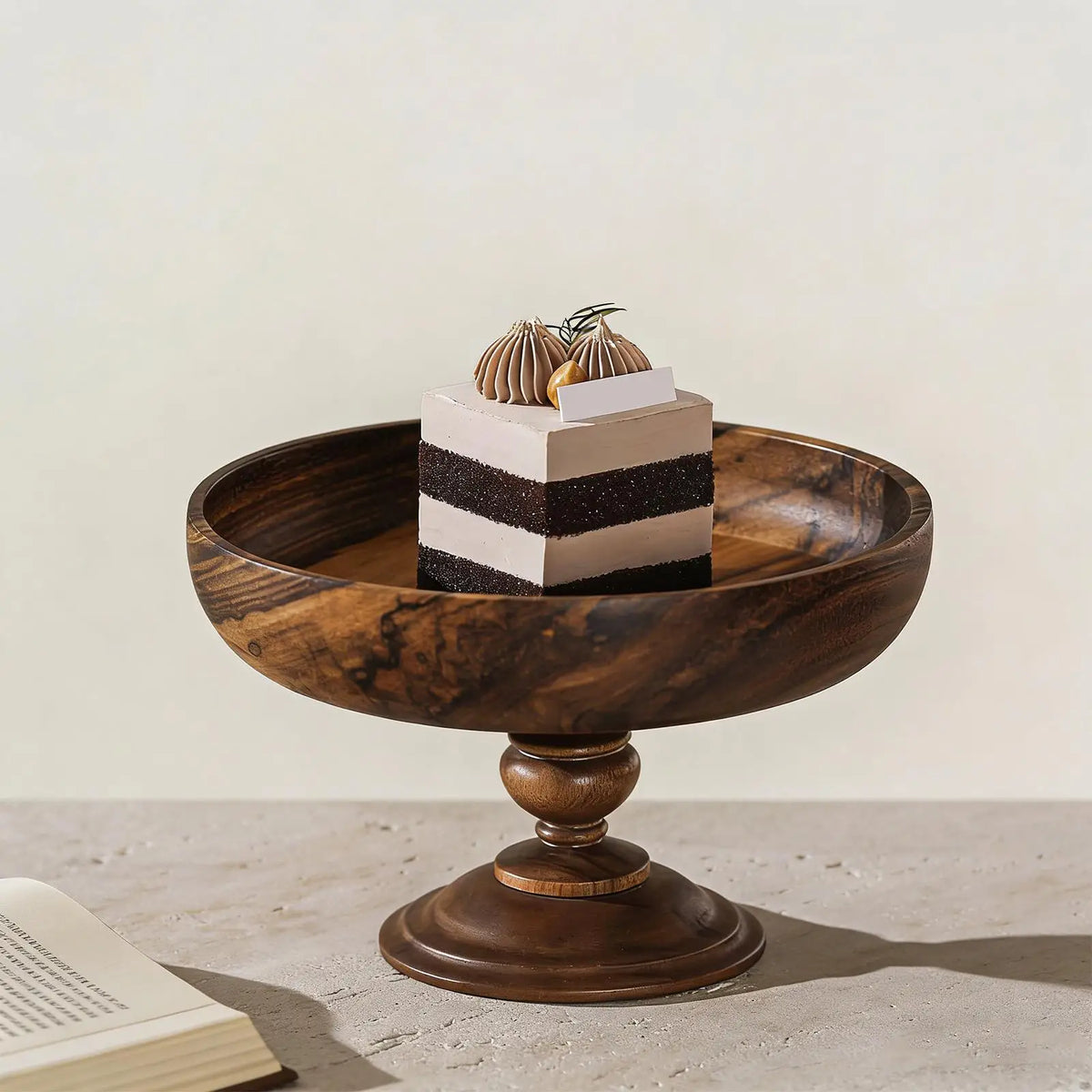 Wooden Fruit Bowl Decorative Tray – Food & Nut Organizer