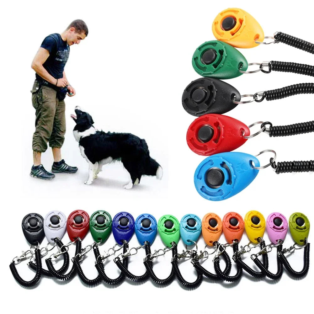2-in-1 Dog Training Clicker with Wrist Strap & Key Chain