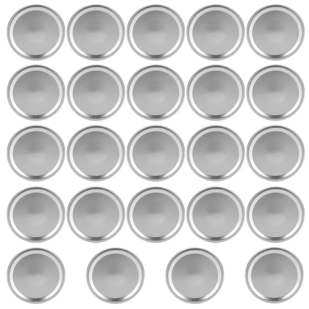 24-Pack Tinplate Jar Lids 70mm/86mm – Silver & Gold Covers