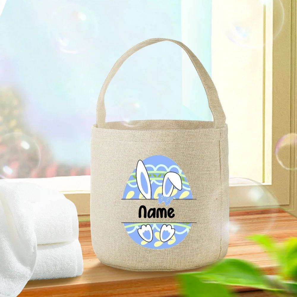 Personalized Easter Bunny Tote Bag | Kids Candy Bucket