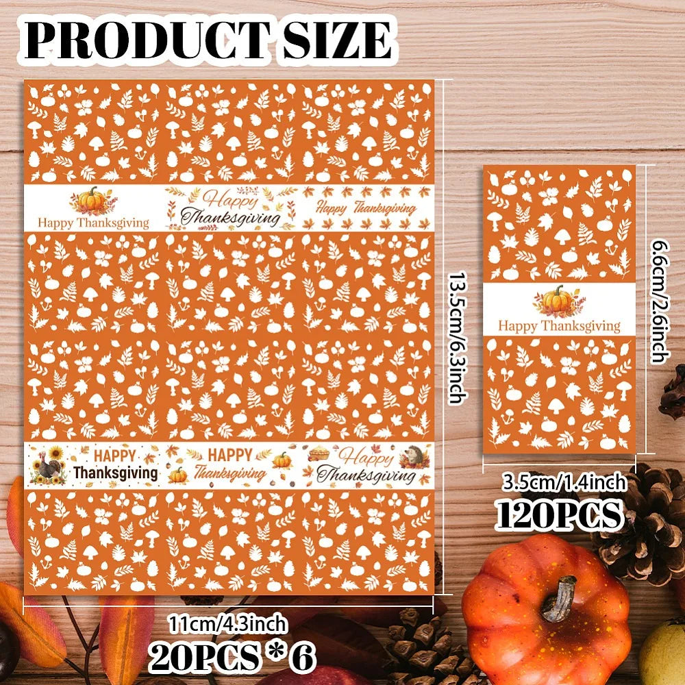 Thanksgiving Mini Candy Bar Wrapper Stickers – 20-Pack Party