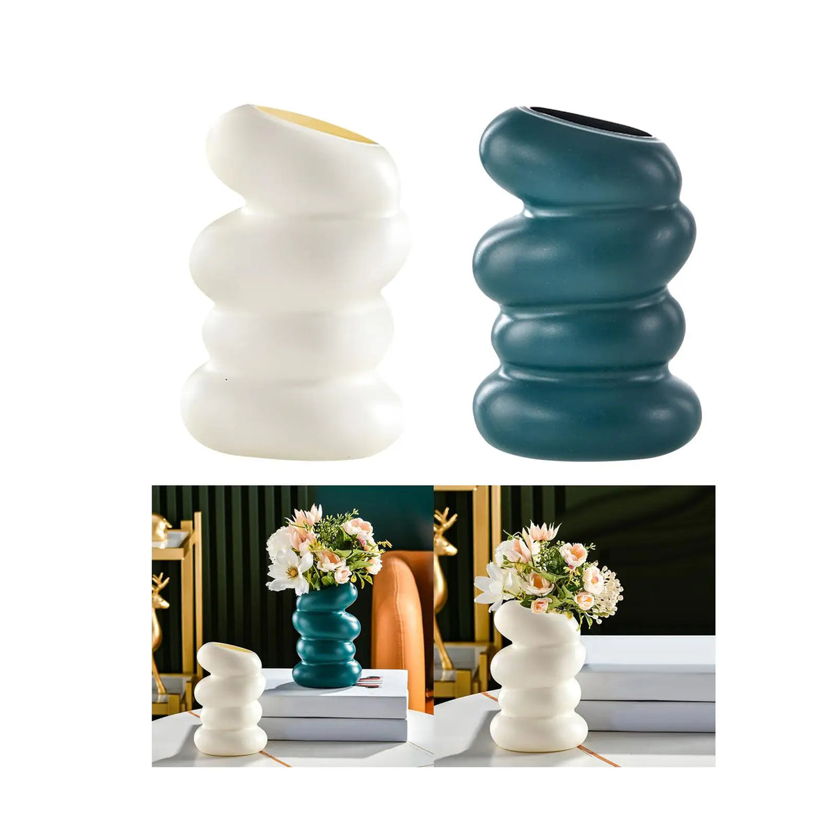 Minimalist Spiral Vase – Modern Plastic Flower Vase Décor