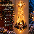 Lighted Nativity Scene Wall Hanging – LED Star & Pine Décor