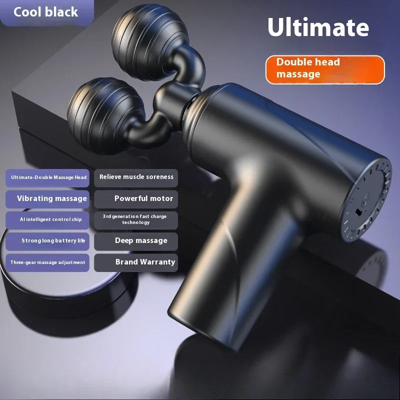 Mini Dual Head Fascia Gun – 3-Speed Portable Massager
