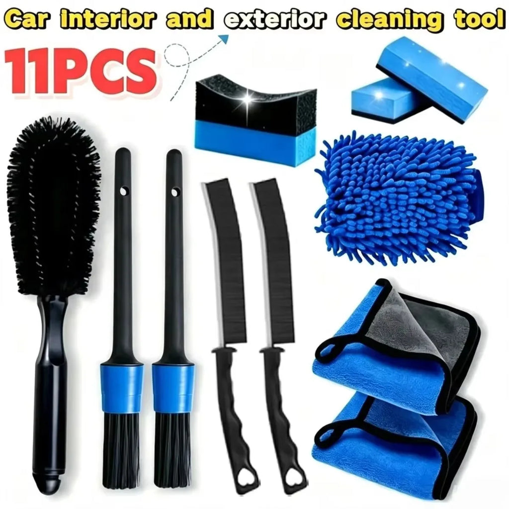 Car & Motorcycle Cleaning Tool Set – Brushes & Gloves Kit