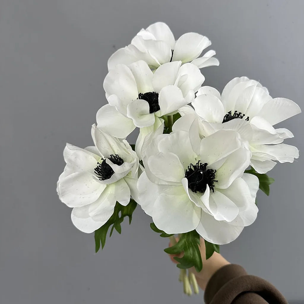 Single Stem Artificial Anemone Silk Flower – Multi-Color