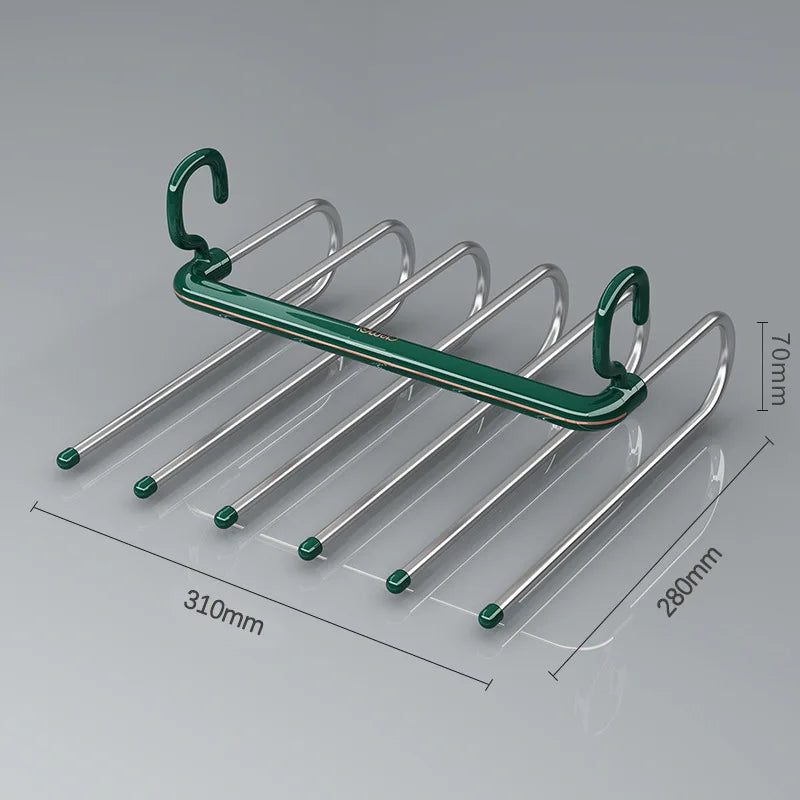 Multi-Layer Folding Pants Hanger Rack – Anti-Slip Clips