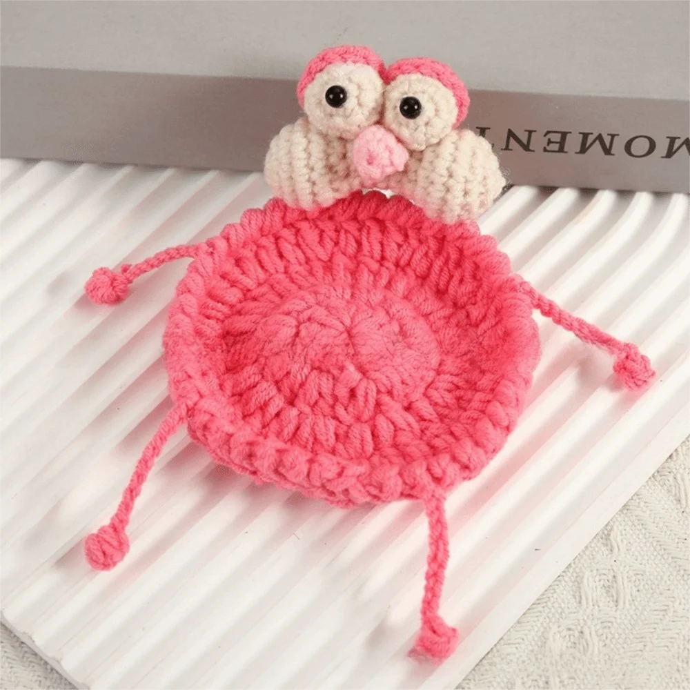 Handmade Crochet Animal Coaster – Knitted Cotton Drink Mat