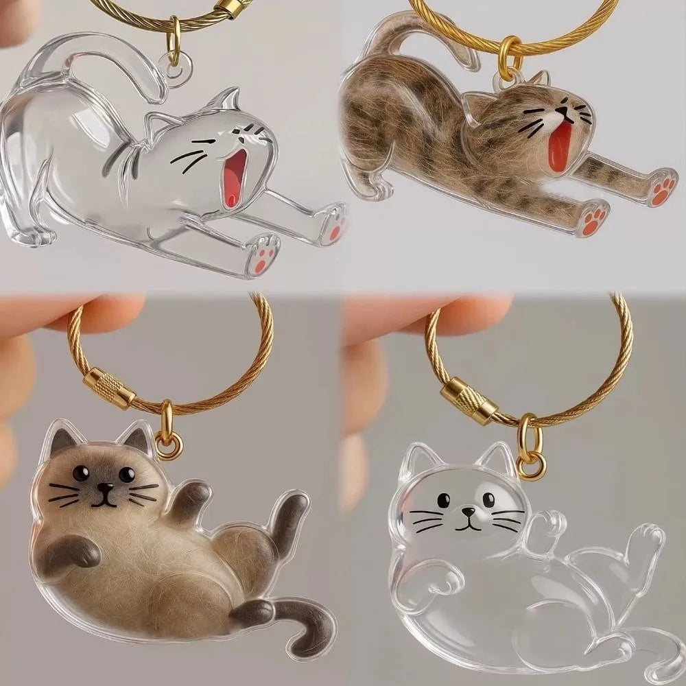 Transparent Cat Hair Storage Keychain – DIY Pet Keepsake