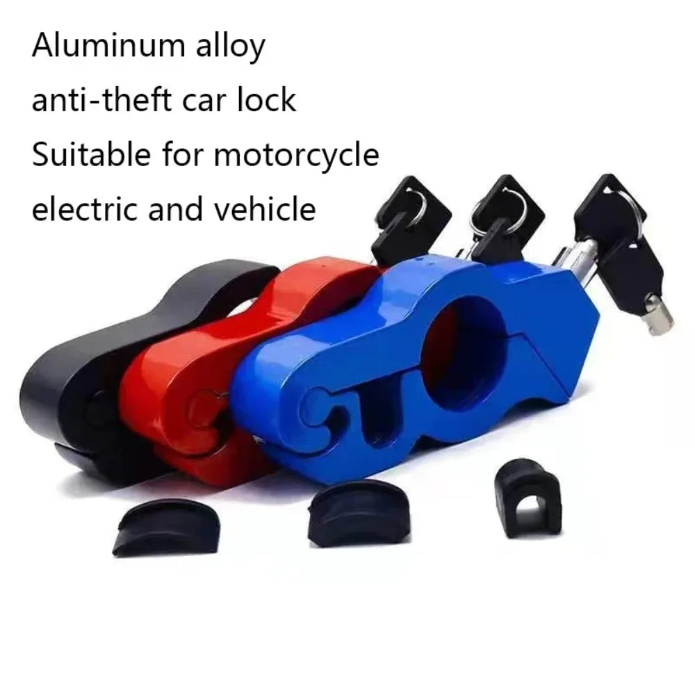Universal Motorcycle Handlebar Steering Lock | Aluminum, 2 Keys