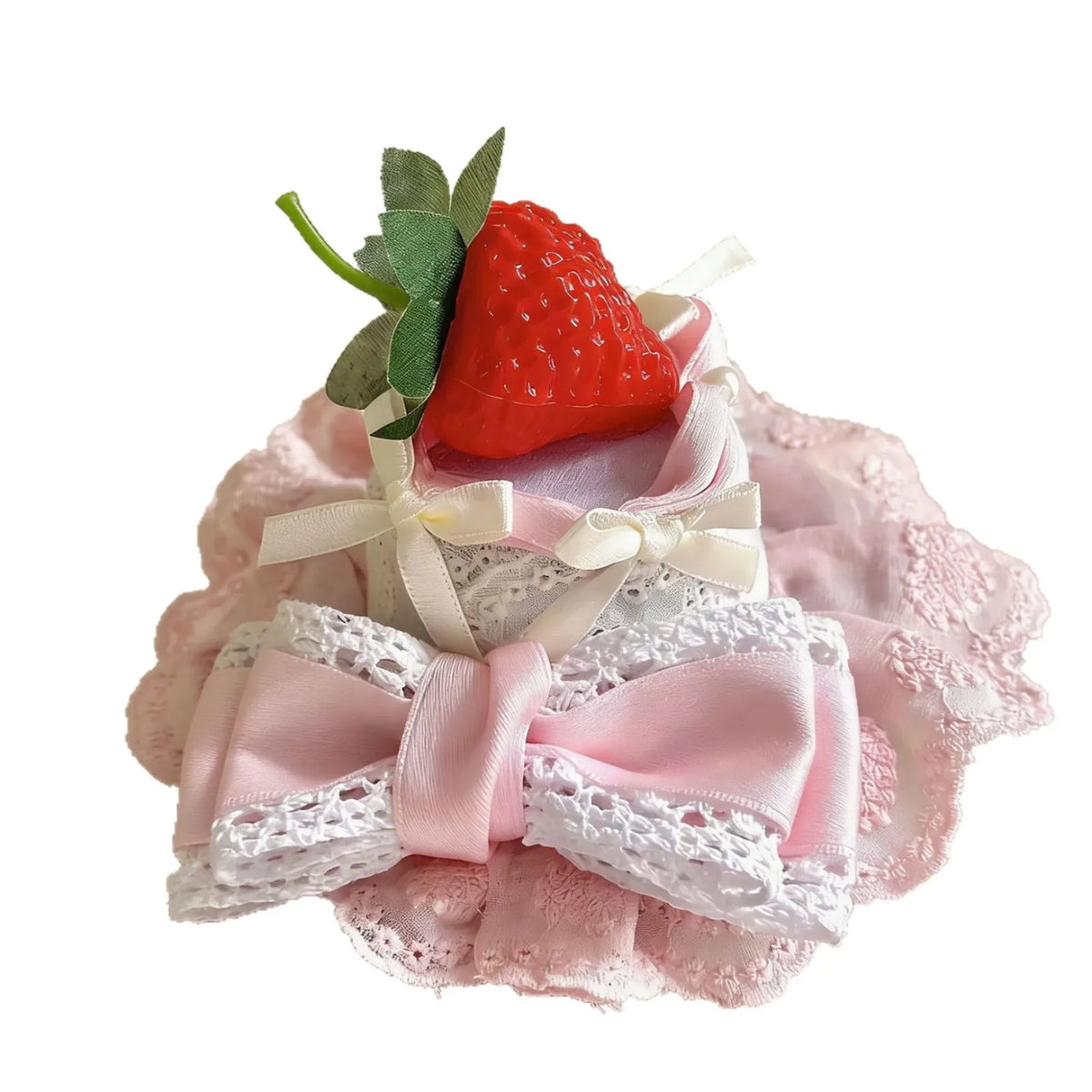 Pink Strawberry Cake Birthday Hat Hairpin – Cute Hair Bow Clip