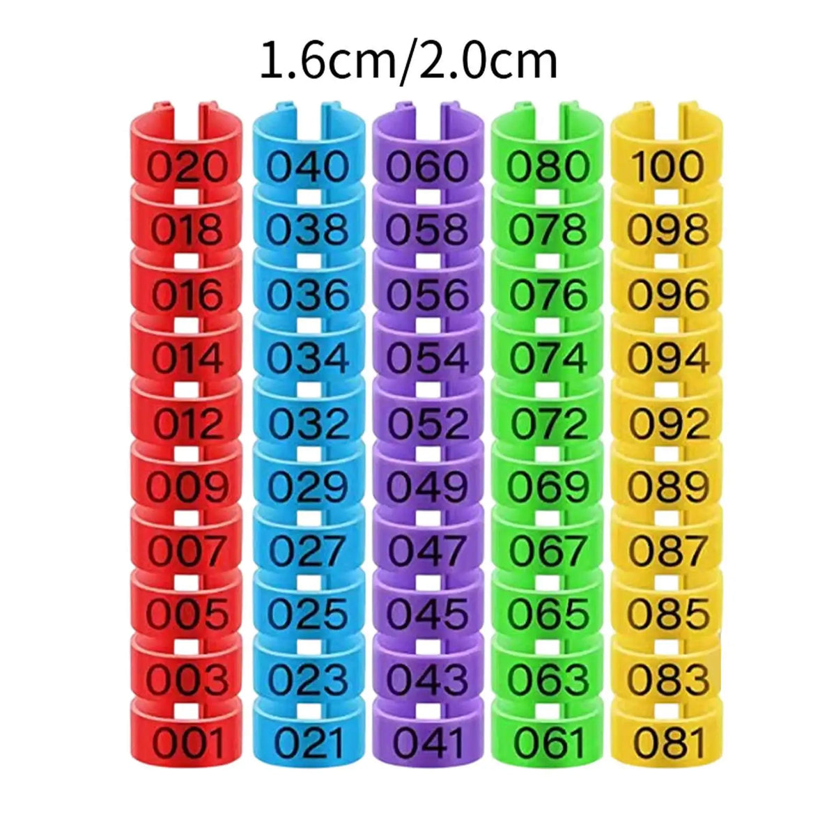 100-Pack Numbered Poultry Leg Bands – Clip-On Foot Rings