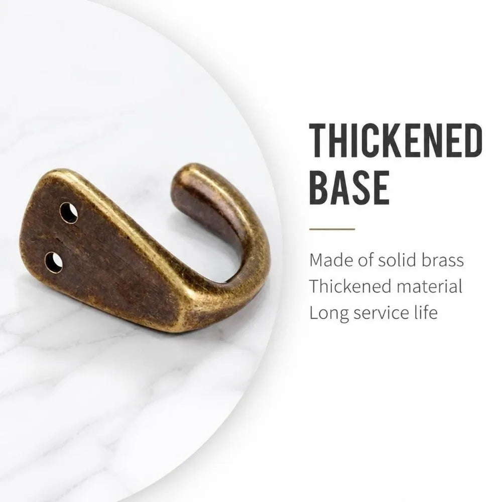 Brass Wall Mounted Coat & Robe Hook – Vintage Heavy-Duty