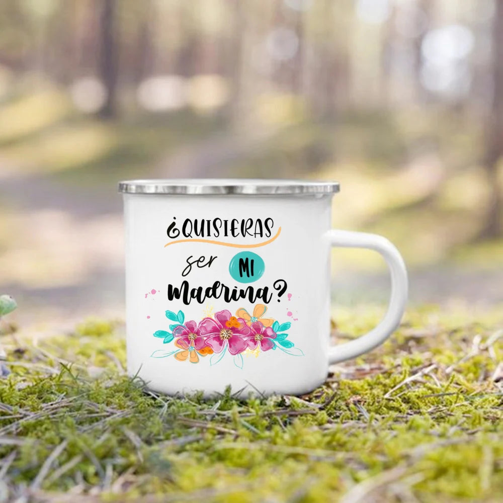 Would You Be My Godmother Enamel Mug – Godmother Gift