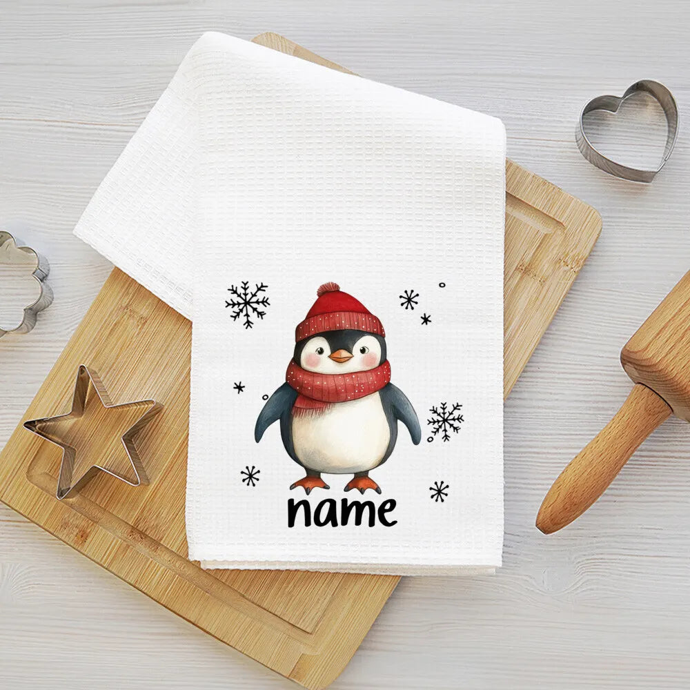 Personalized Christmas Tea Towel – Festive Holiday Kitchen Gift