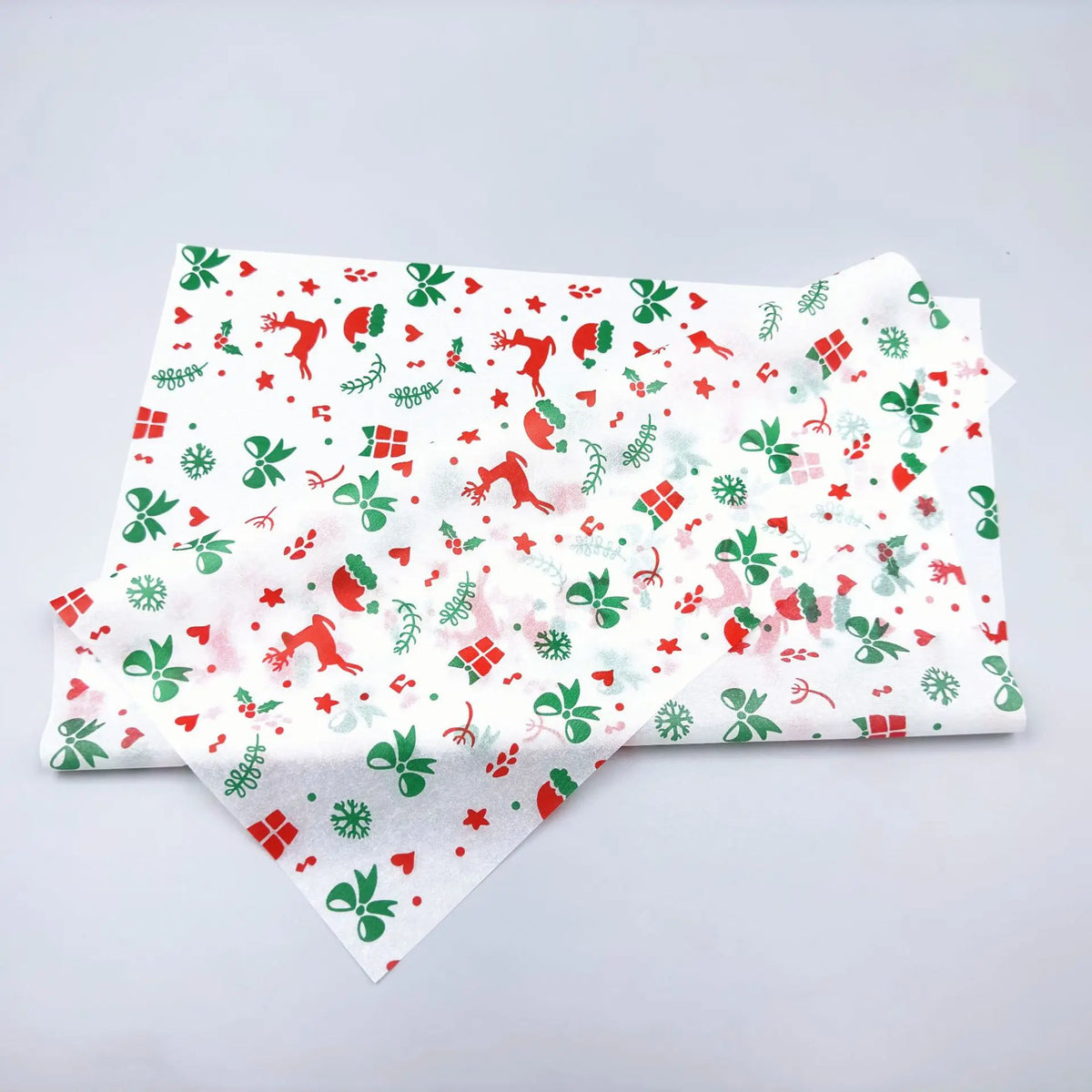 20-Sheet Christmas Tissue Paper – Santa, Elk & Tree Patterns