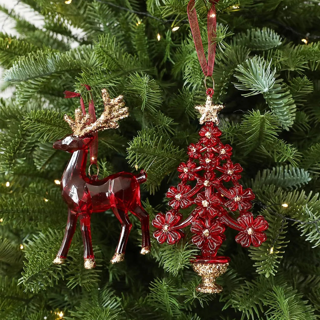 Double Bell Christmas Ornament – Hand Painted Acrylic Pendant