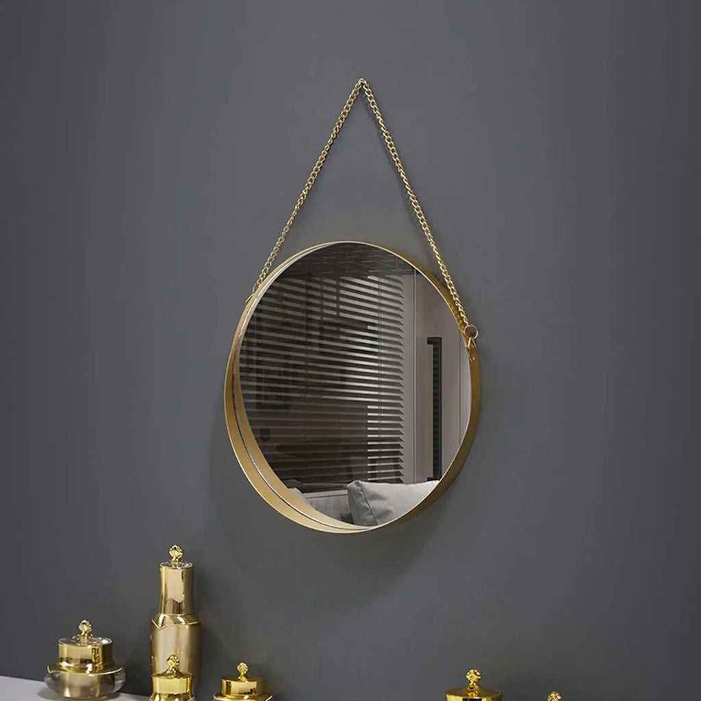 Kesoto Gold Round Wall Mirror – Boho Bedroom & Living Room