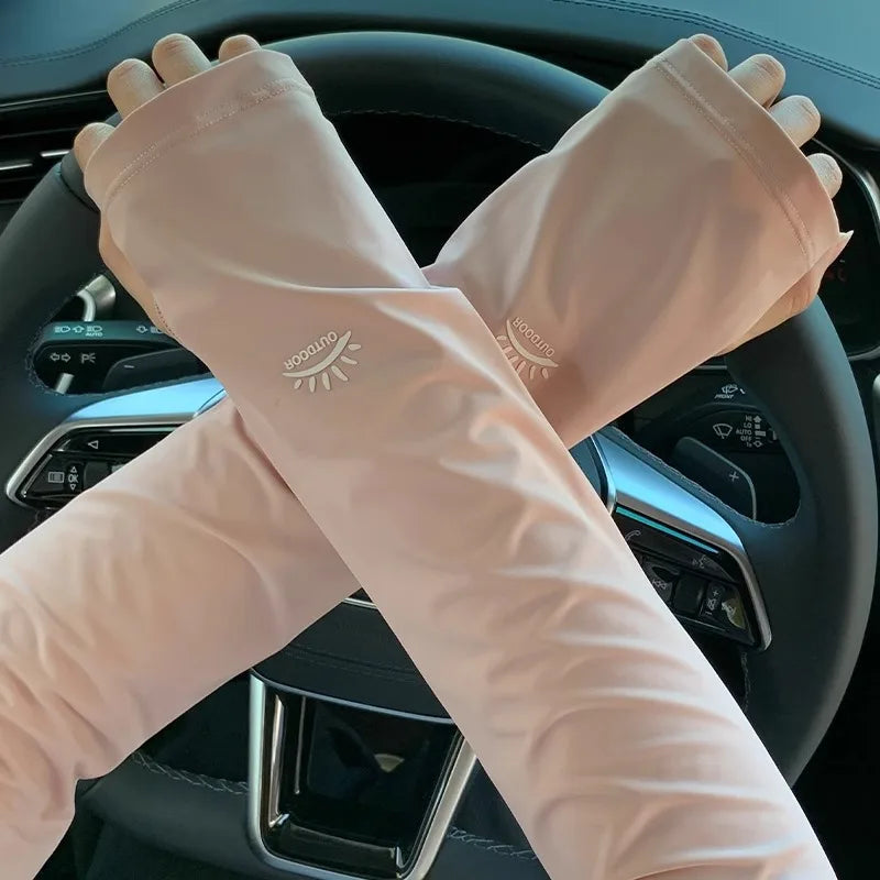 UV Protection Ice Silk Arm Sleeves – Unisex Cycling Sun Sleeves
