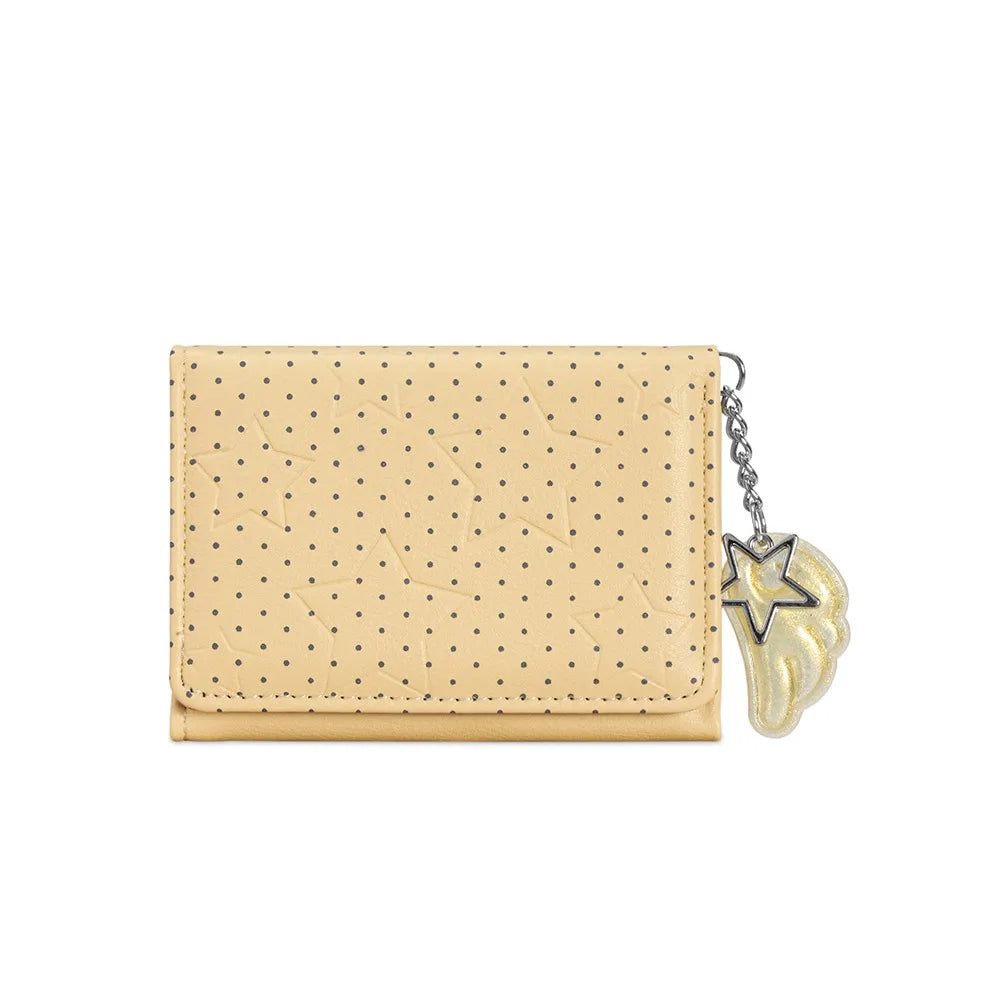 Y2K Tri-Fold PU Wallet – Star Dot Coin Purse & Card Holder