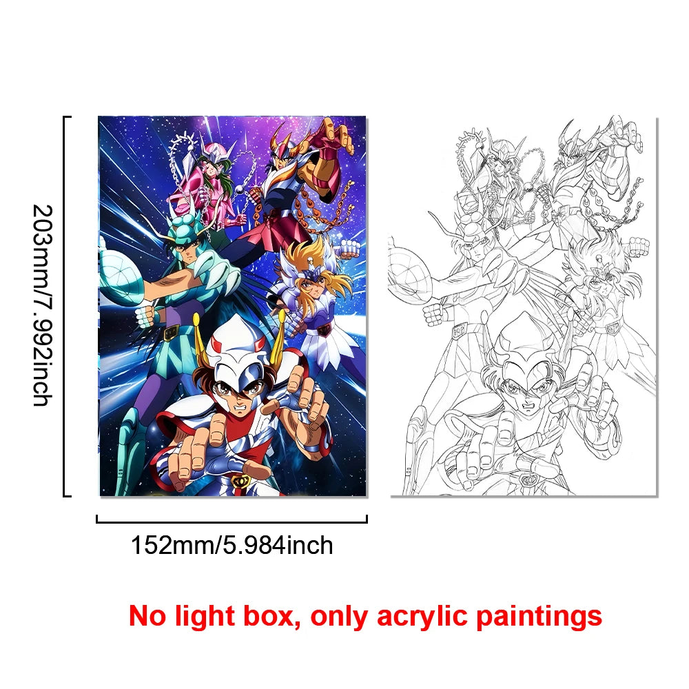 Saint Seiya Anime LED Light Painting | Bedroom Decor Gift