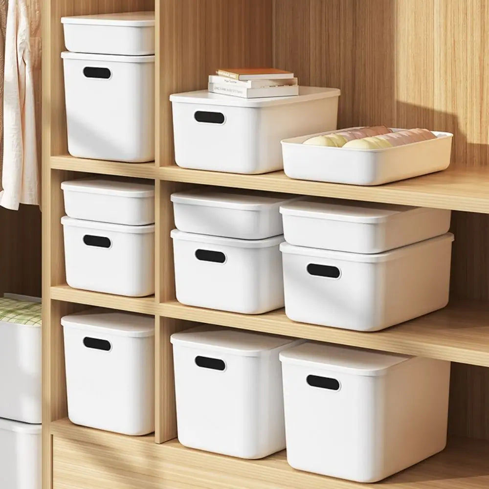 Stackable Storage Box with Lid – Plastic Home Organizer